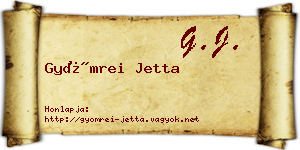 Gyömrei Jetta névjegykártya